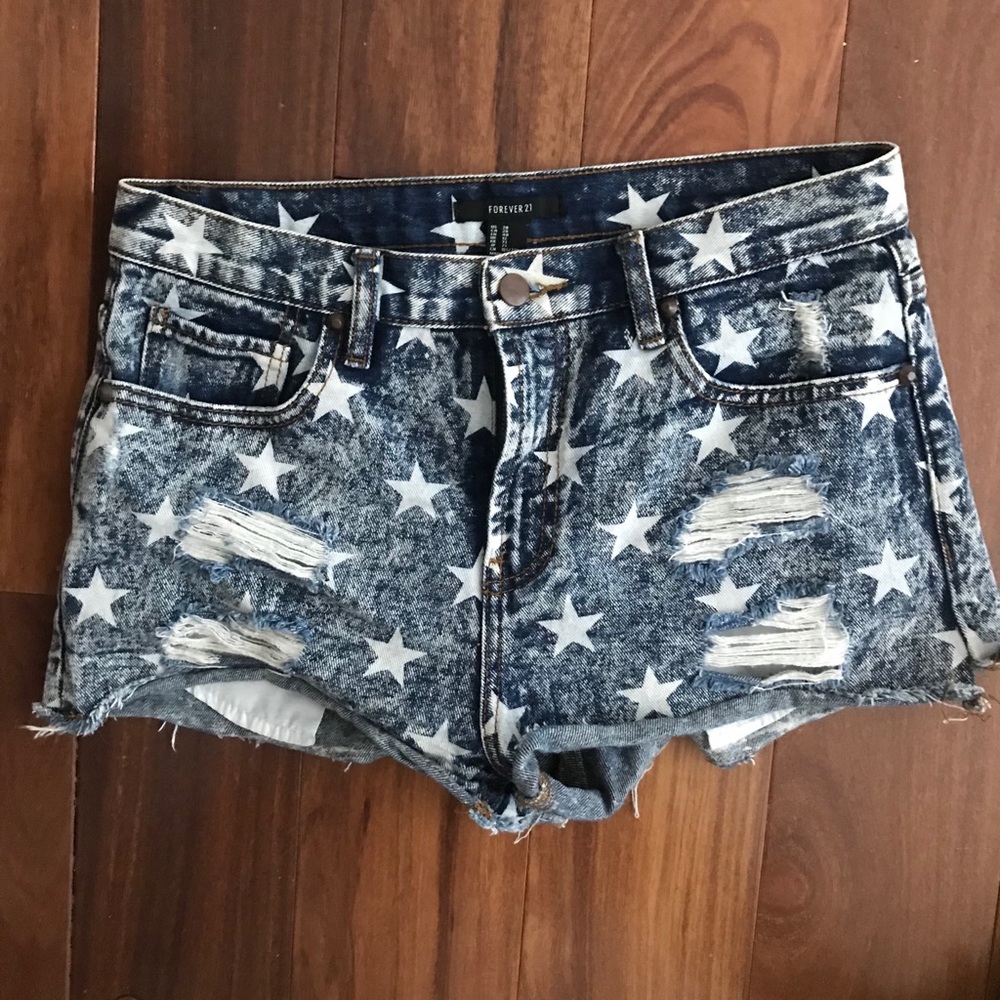 Forever 21 high waisted start shorts size 28